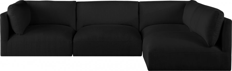 Black Ease Fabric Modular Sectional from Meridian - Luna Furniture