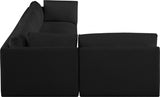 Black Ease Fabric Modular Sectional from Meridian - Luna Furniture