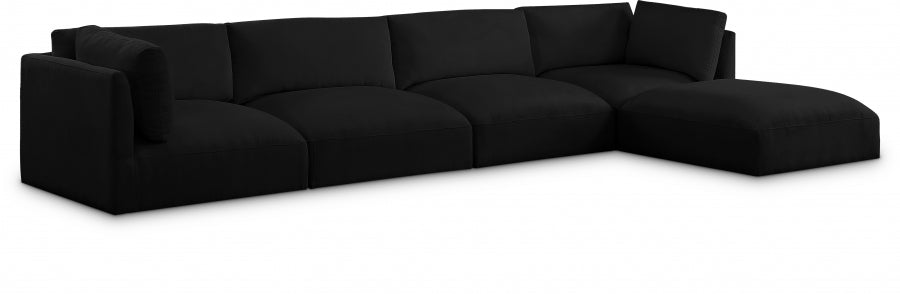 Black Ease Fabric Modular Sectional from Meridian - Luna Furniture