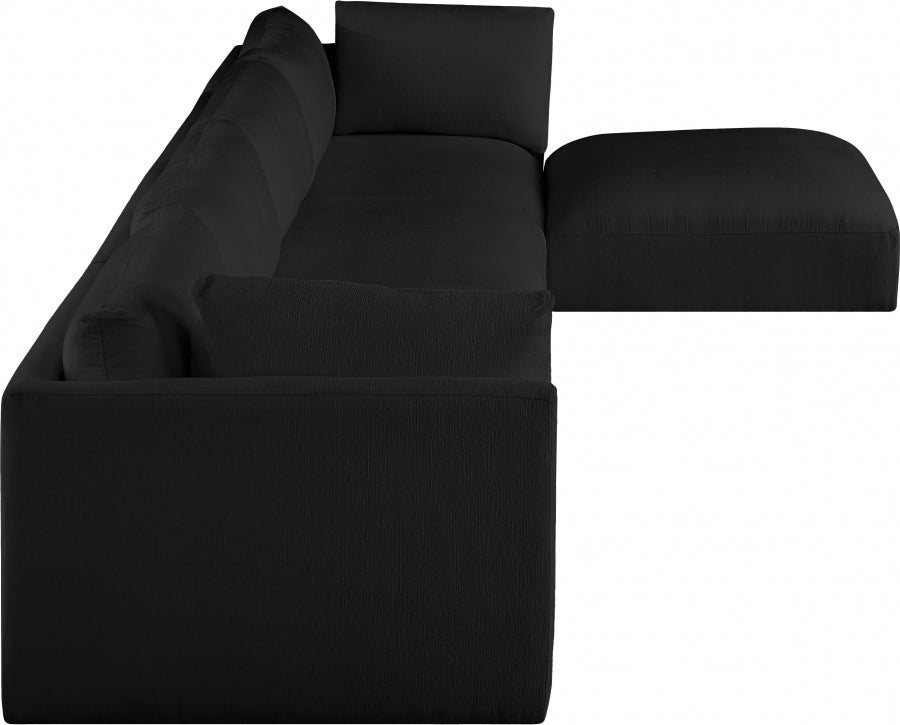 Black Ease Fabric Modular Sectional from Meridian - Luna Furniture