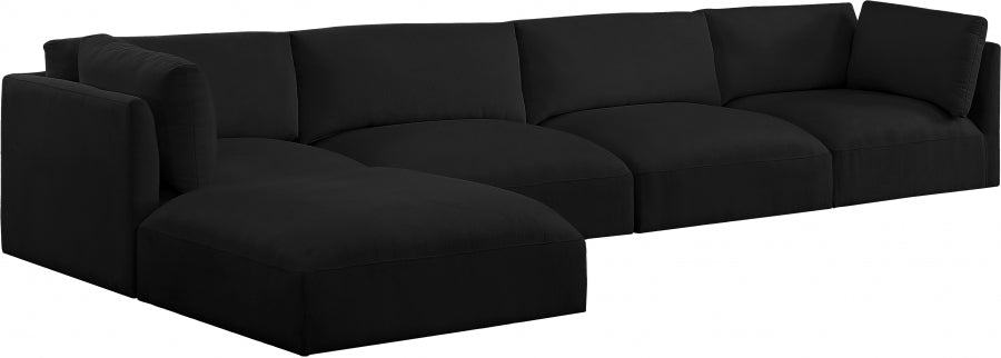 Black Ease Fabric Modular Sectional from Meridian - Luna Furniture