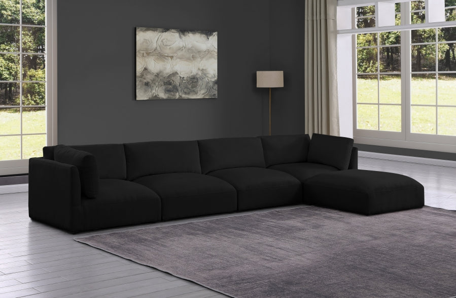 Black Ease Fabric Modular Sectional from Meridian - Luna Furniture