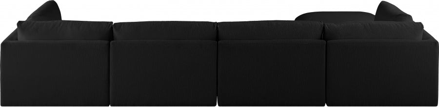 Black Ease Fabric Modular Sectional from Meridian - Luna Furniture