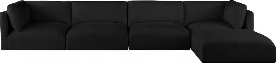 Black Ease Fabric Modular Sectional from Meridian - Luna Furniture