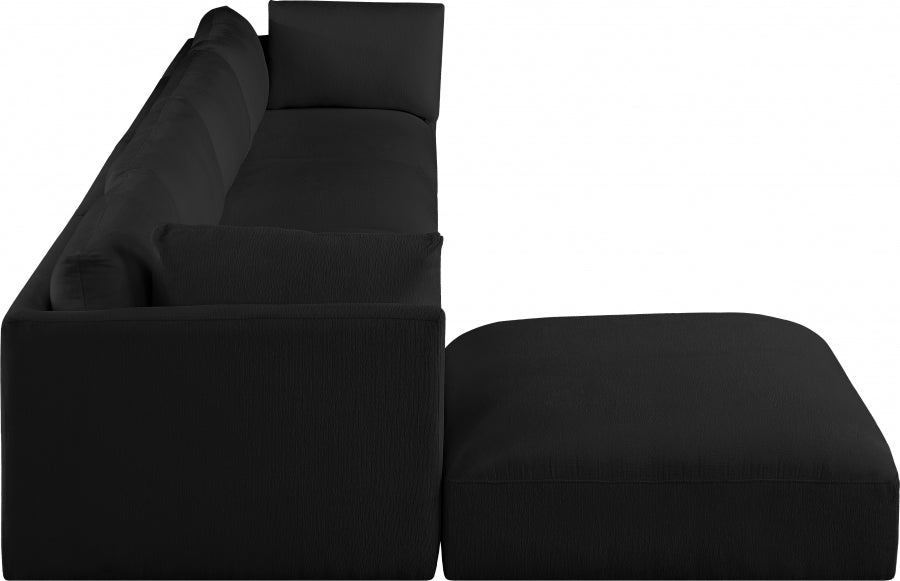 Black Ease Fabric Modular Sectional from Meridian - Luna Furniture