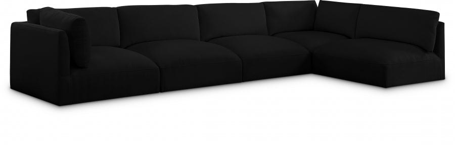 Black Ease Fabric Modular Sectional from Meridian - Luna Furniture