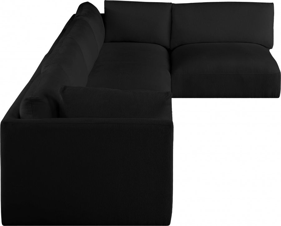 Black Ease Fabric Modular Sectional from Meridian - Luna Furniture