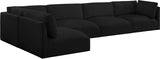 Black Ease Fabric Modular Sectional from Meridian - Luna Furniture