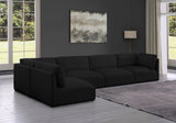 Black Ease Fabric Modular Sectional from Meridian - Luna Furniture