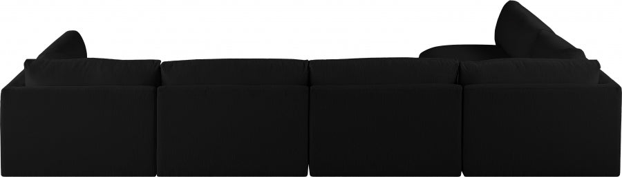 Black Ease Fabric Modular Sectional from Meridian - Luna Furniture