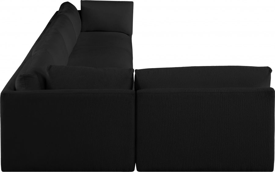 Black Ease Fabric Modular Sectional from Meridian - Luna Furniture