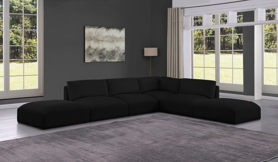 Black Ease Fabric Modular Sectional from Meridian - Luna Furniture