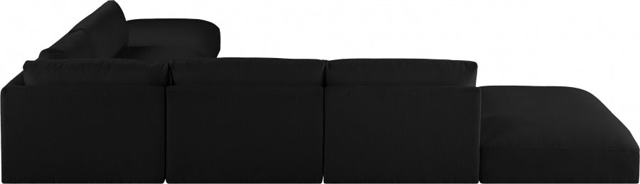 Black Ease Fabric Modular Sectional from Meridian - Luna Furniture