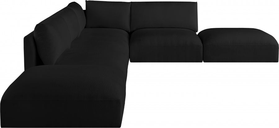 Black Ease Fabric Modular Sectional from Meridian - Luna Furniture