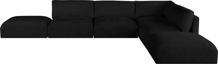 Black Ease Fabric Modular Sectional from Meridian - Luna Furniture