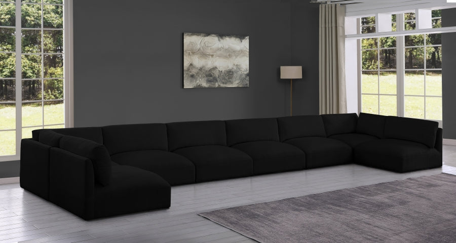 Black Ease Fabric Modular Sectional from Meridian - Luna Furniture