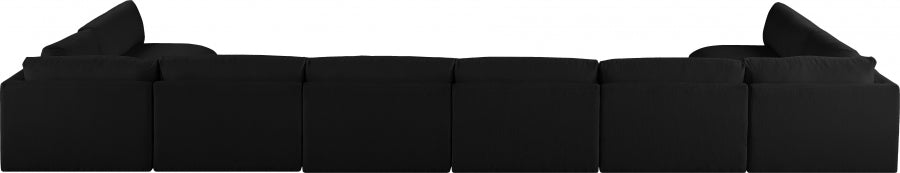 Black Ease Fabric Modular Sectional from Meridian - Luna Furniture