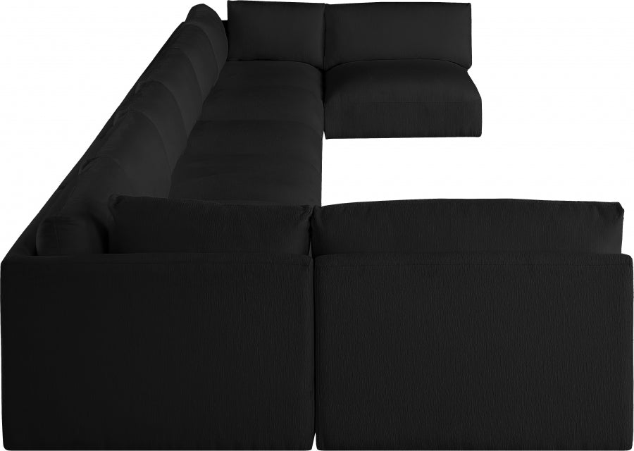 Black Ease Fabric Modular Sectional from Meridian - Luna Furniture