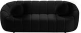 Elijah Black Velvet Sofa from Meridian - Luna Furniture