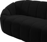 Elijah Black Velvet Sofa from Meridian - Luna Furniture