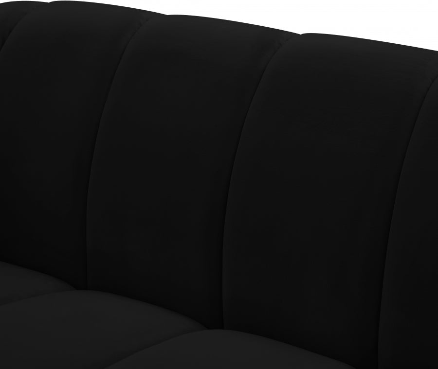 Elijah Black Velvet Sofa from Meridian - Luna Furniture