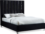 Enzo Black Velvet Full Bed from Meridian - Luna Furniture