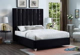 Enzo Black Velvet Full Bed from Meridian - Luna Furniture