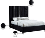 Enzo Black Velvet Full Bed from Meridian - Luna Furniture