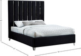 Enzo Black Velvet Full Bed from Meridian - Luna Furniture