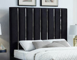 Enzo Black Velvet King Bed from Meridian - Luna Furniture