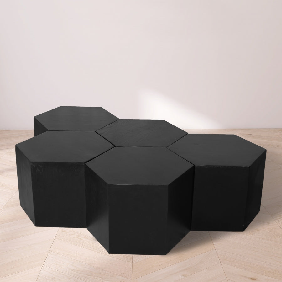 Eternal Black Modular 5 Piece Coffee Table from Meridian - Luna Furniture