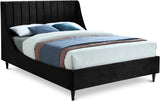 Eva Black Velvet Full Bed from Meridian - Luna Furniture