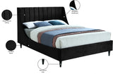 Eva Black Velvet Full Bed from Meridian - Luna Furniture