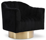 Farrah Black Velvet Chair from Meridian - Luna Furniture