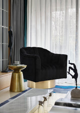 Farrah Black Velvet Chair from Meridian - Luna Furniture