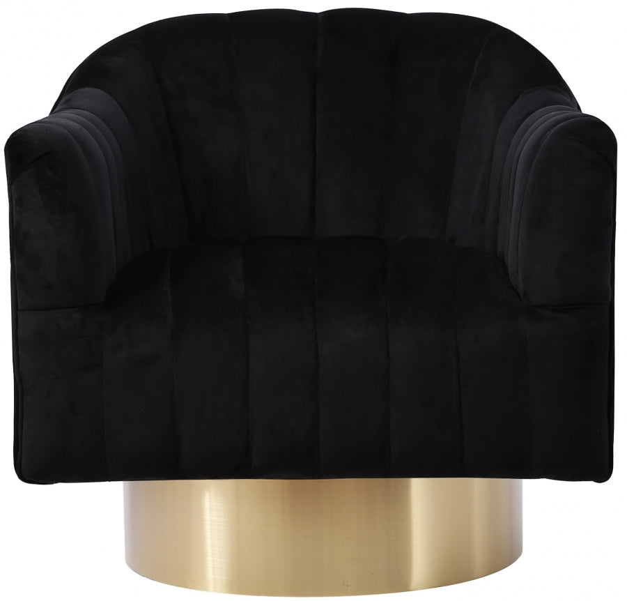 Farrah Black Velvet Chair from Meridian - Luna Furniture