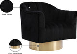 Farrah Black Velvet Chair from Meridian - Luna Furniture