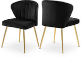 Finley Black Velvet Chair, Set of 2 from Meridian - Luna Furniture