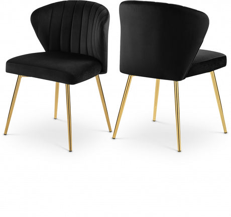 Finley Black Velvet Chair, Set of 2 from Meridian - Luna Furniture