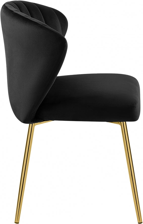 Finley Black Velvet Chair, Set of 2 from Meridian - Luna Furniture