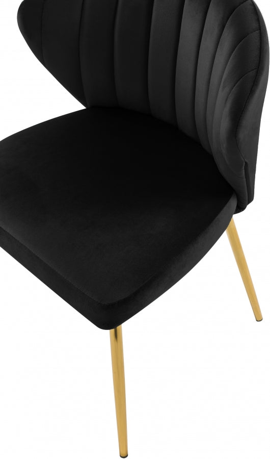 Finley Black Velvet Chair, Set of 2 from Meridian - Luna Furniture