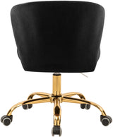 Finley Black Velvet Office Chair from Meridian - Luna Furniture