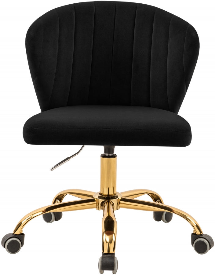 Finley Black Velvet Office Chair from Meridian - Luna Furniture