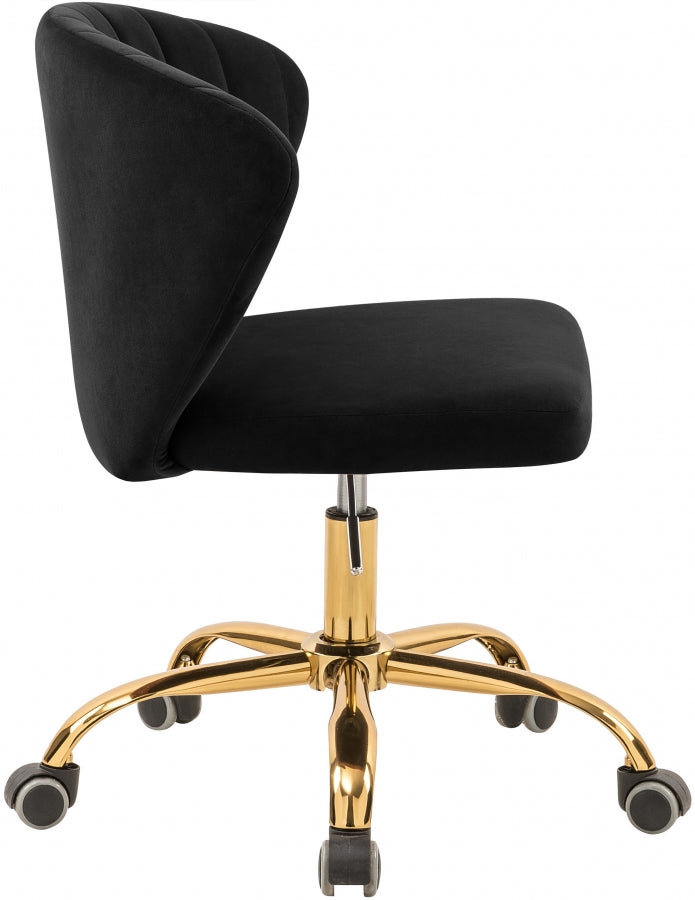 Finley Black Velvet Office Chair from Meridian - Luna Furniture