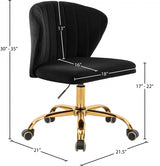 Finley Black Velvet Office Chair from Meridian - Luna Furniture