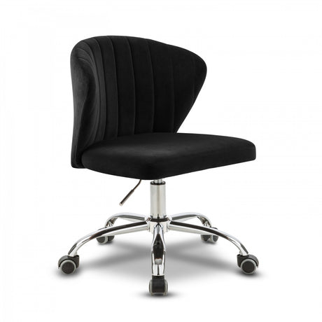 Finley Black Velvet Office Chair from Meridian - Luna Furniture