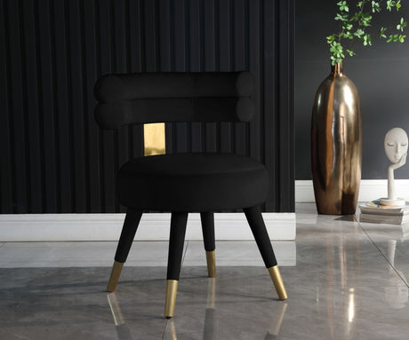 Fitzroy Black Velvet Dining Chair, Set of 2 from Meridian - Luna Furniture