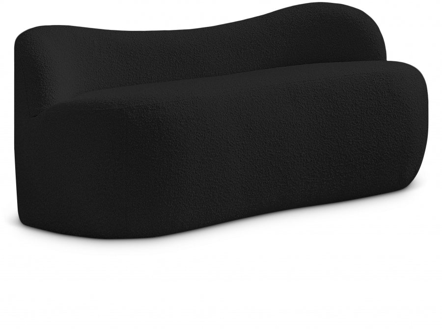 Flair Black Boucle Fabric Bench from Meridian - Luna Furniture