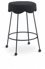 Fleur Black Boucle Fabric Counter Stool from Meridian - Luna Furniture