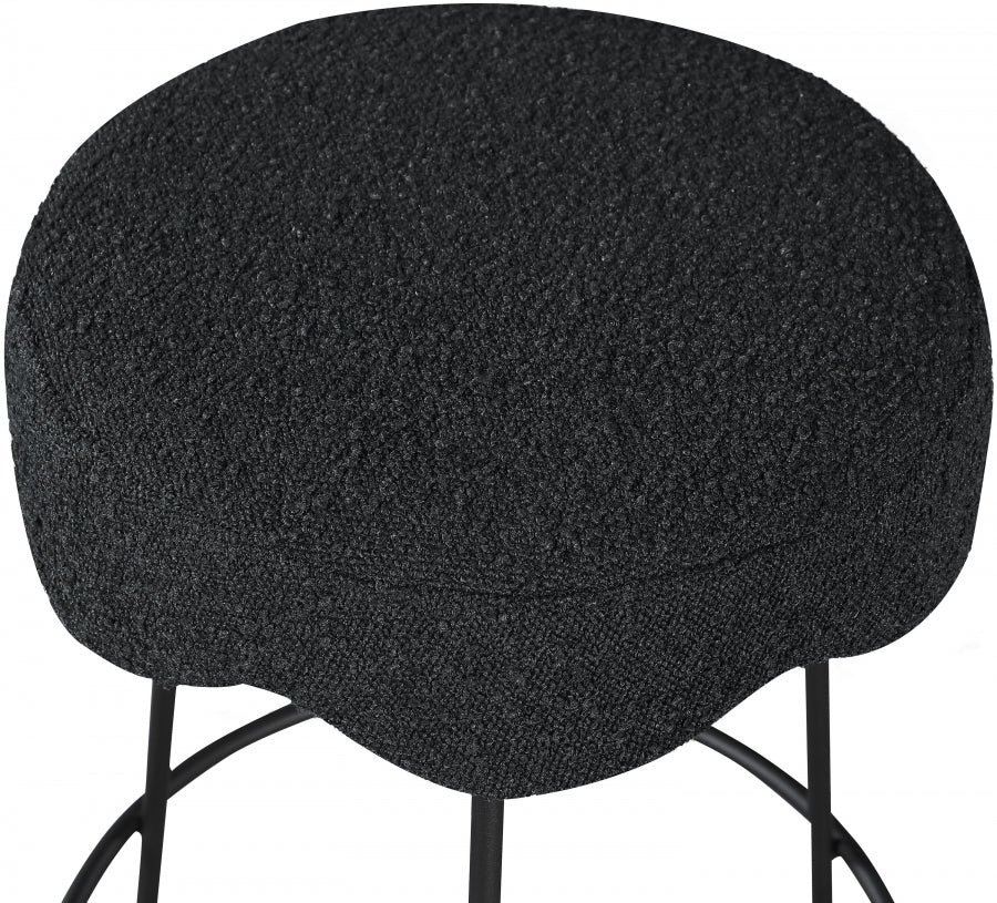 Fleur Black Boucle Fabric Counter Stool from Meridian - Luna Furniture